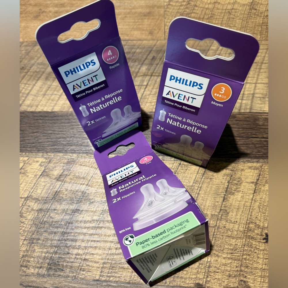 Natural Silicone Baby Bottle Nipples - Phillips Avent (Pack of 2) bundle